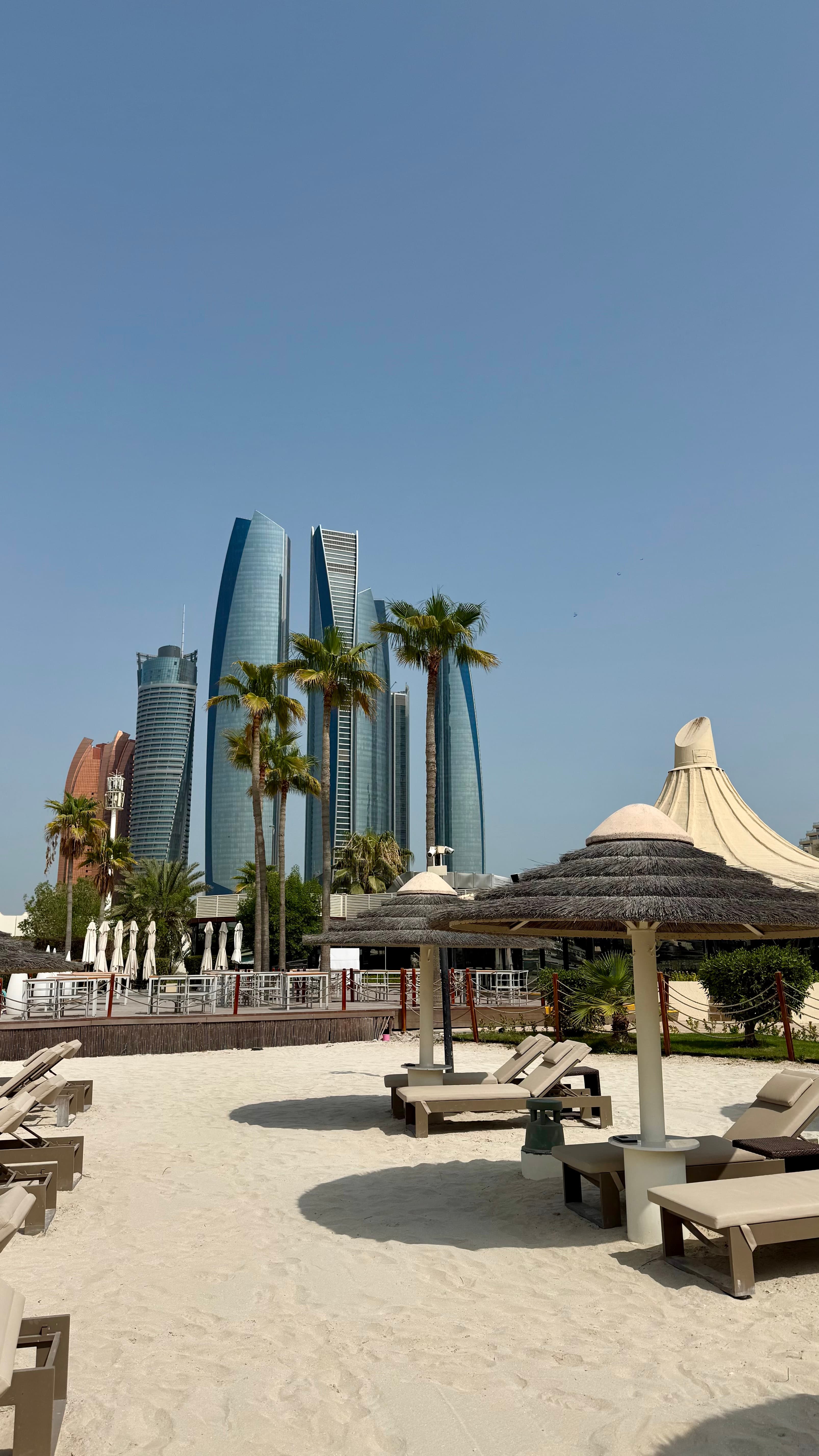The private beach on the Arabian Gulf at the InterContinental Abu Dhabi