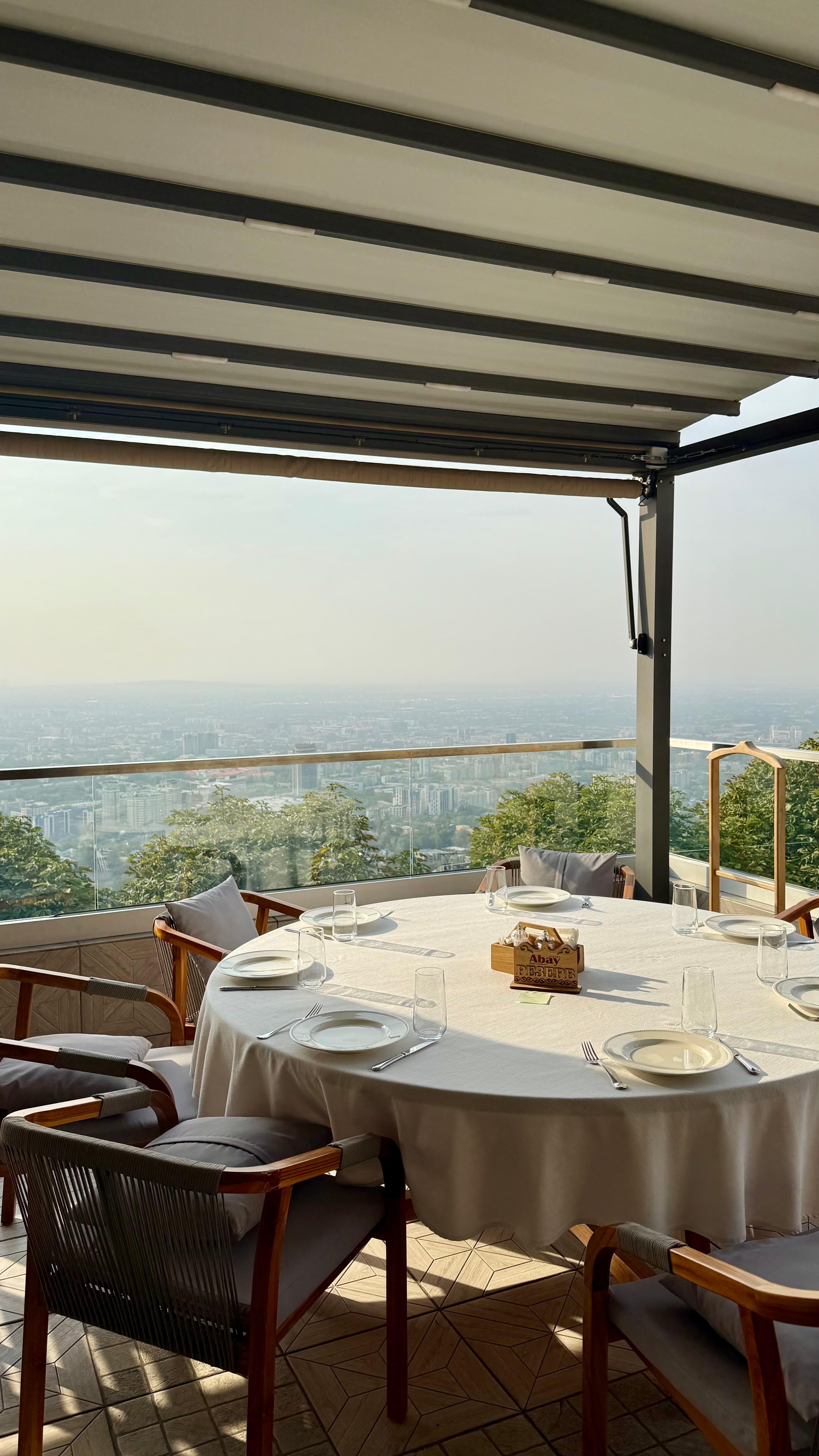 View over Almaty from the Kok-Tobe terrace restaurant