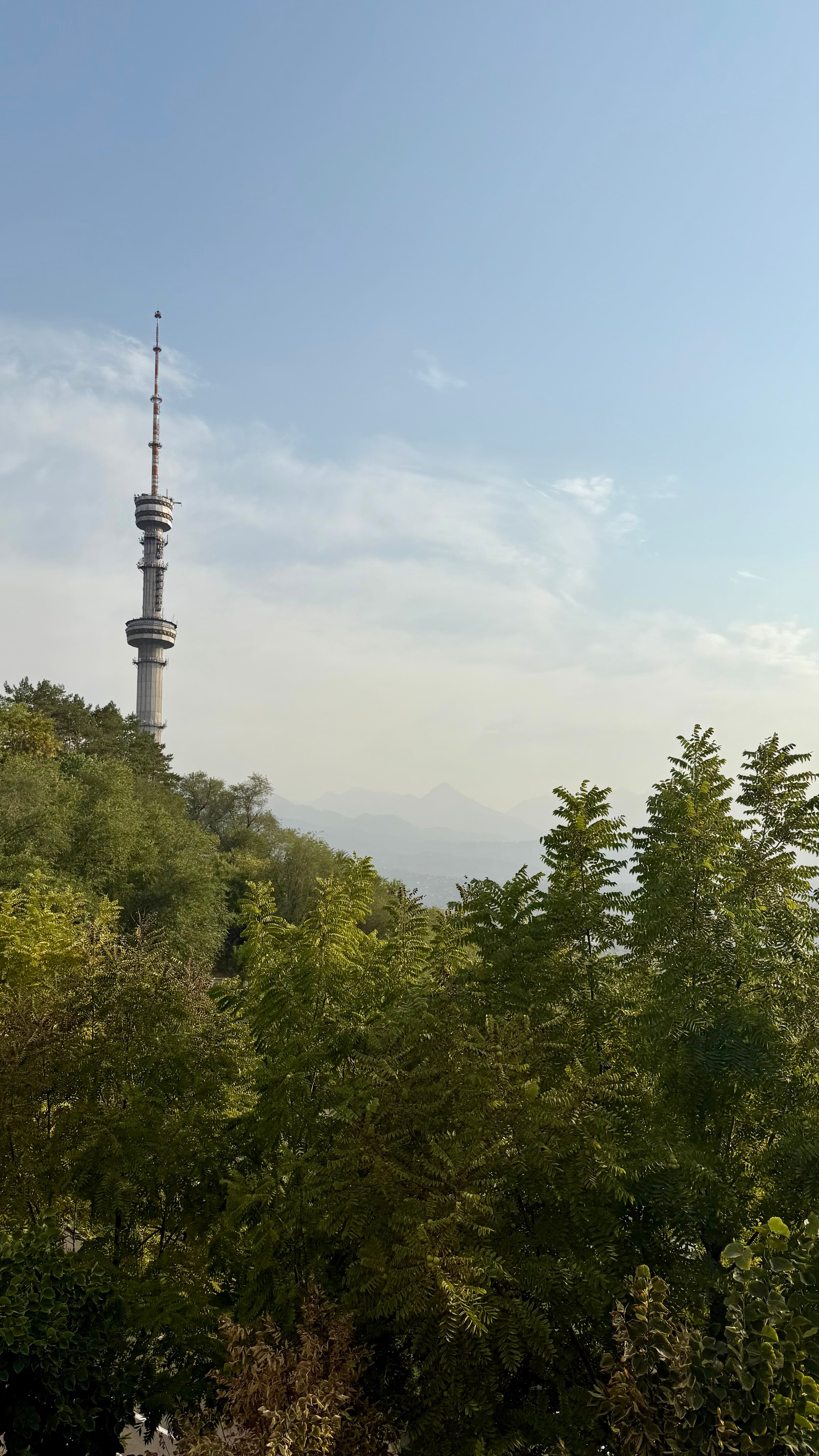 The Almaty Television Tower seen from Kok-Tobe hill