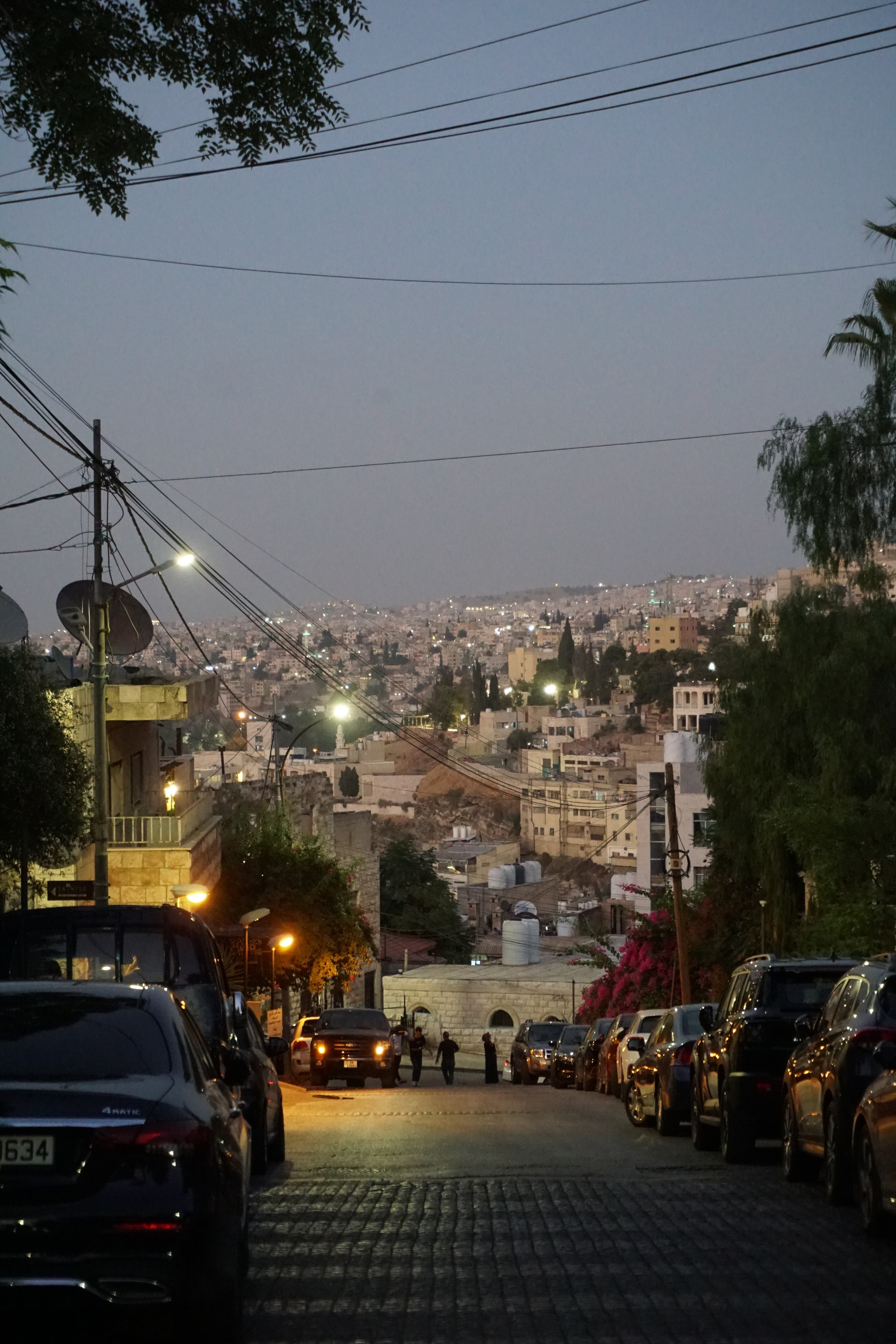 Pale limestone buildings climbing the hills of Amman, Jordan