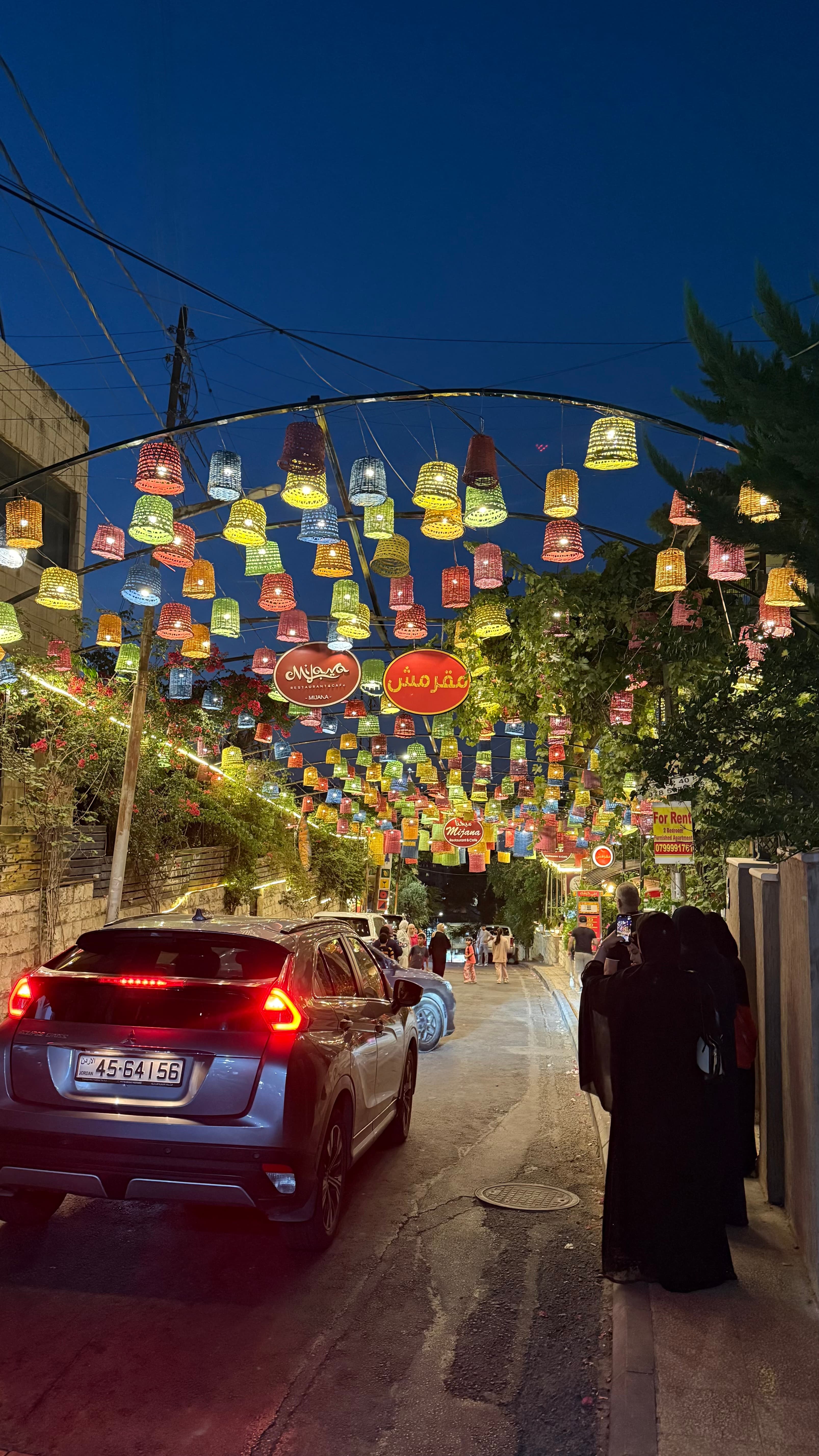 Cafes and shops along Rainbow Street on Jabal Amman