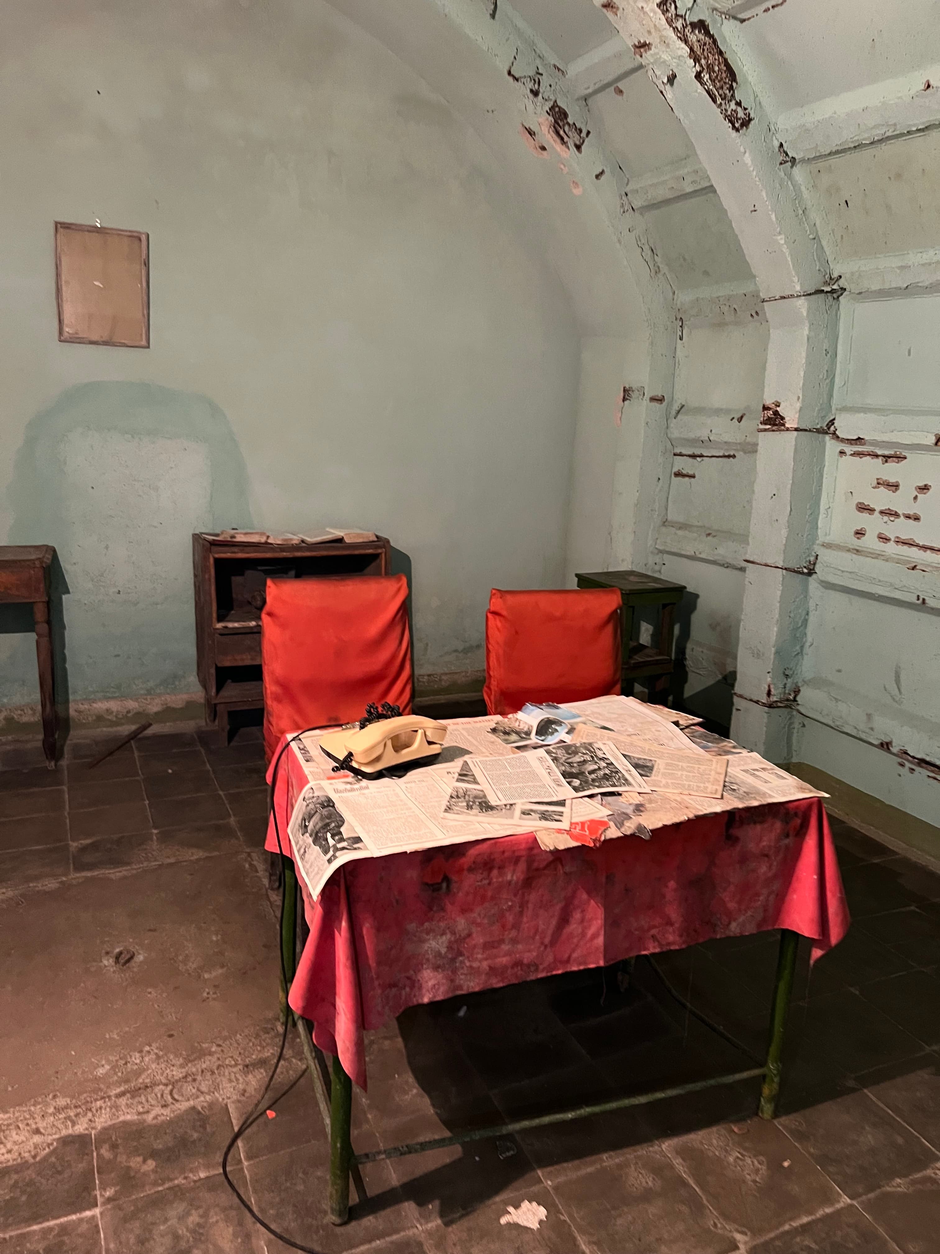 A bunker chamber within the Cold War Tunnel in Gjirokastër