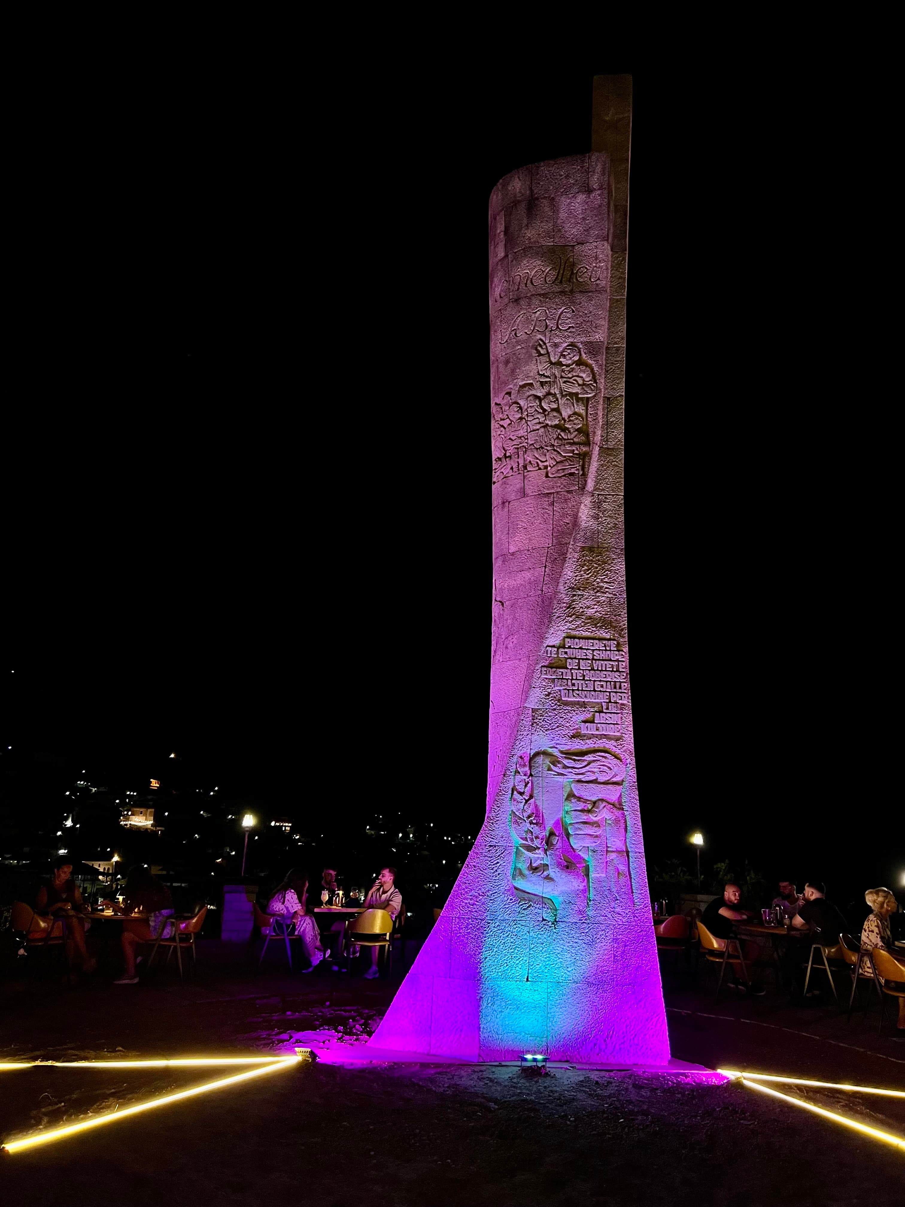 An obelisk monument in Gjirokastër, Albania