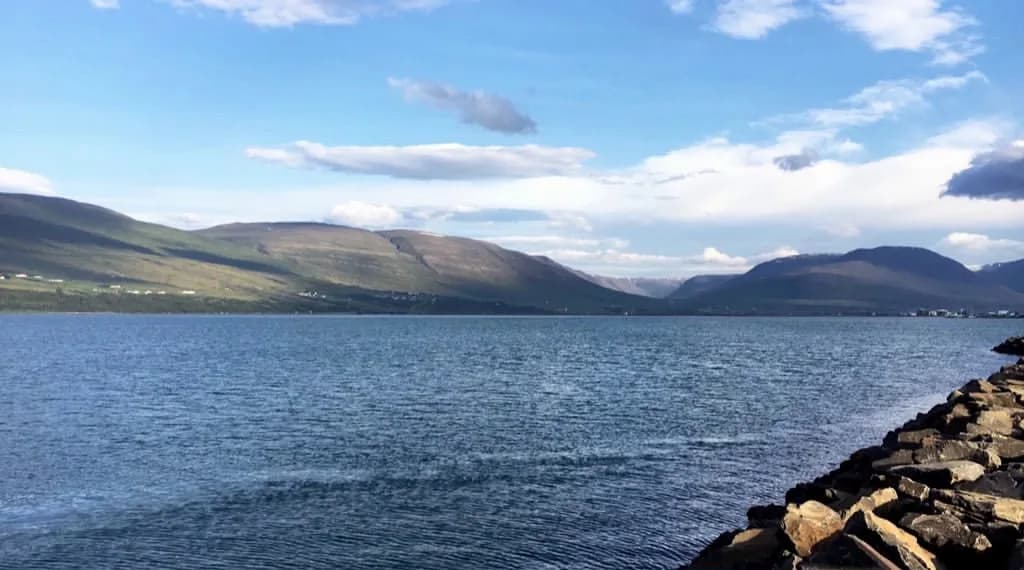 Fjord view at Akureyri, northern Iceland