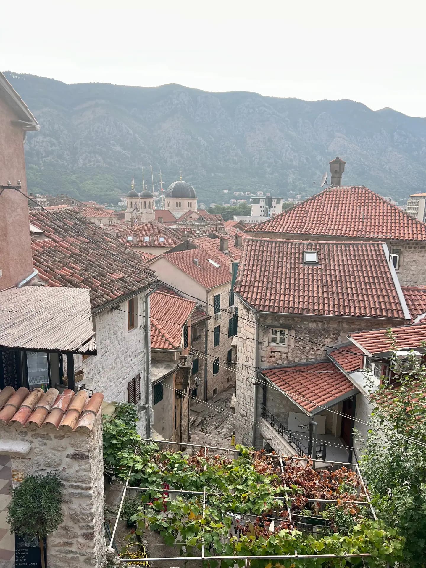 Stone streets and fortifications of Kotor's medieval old town