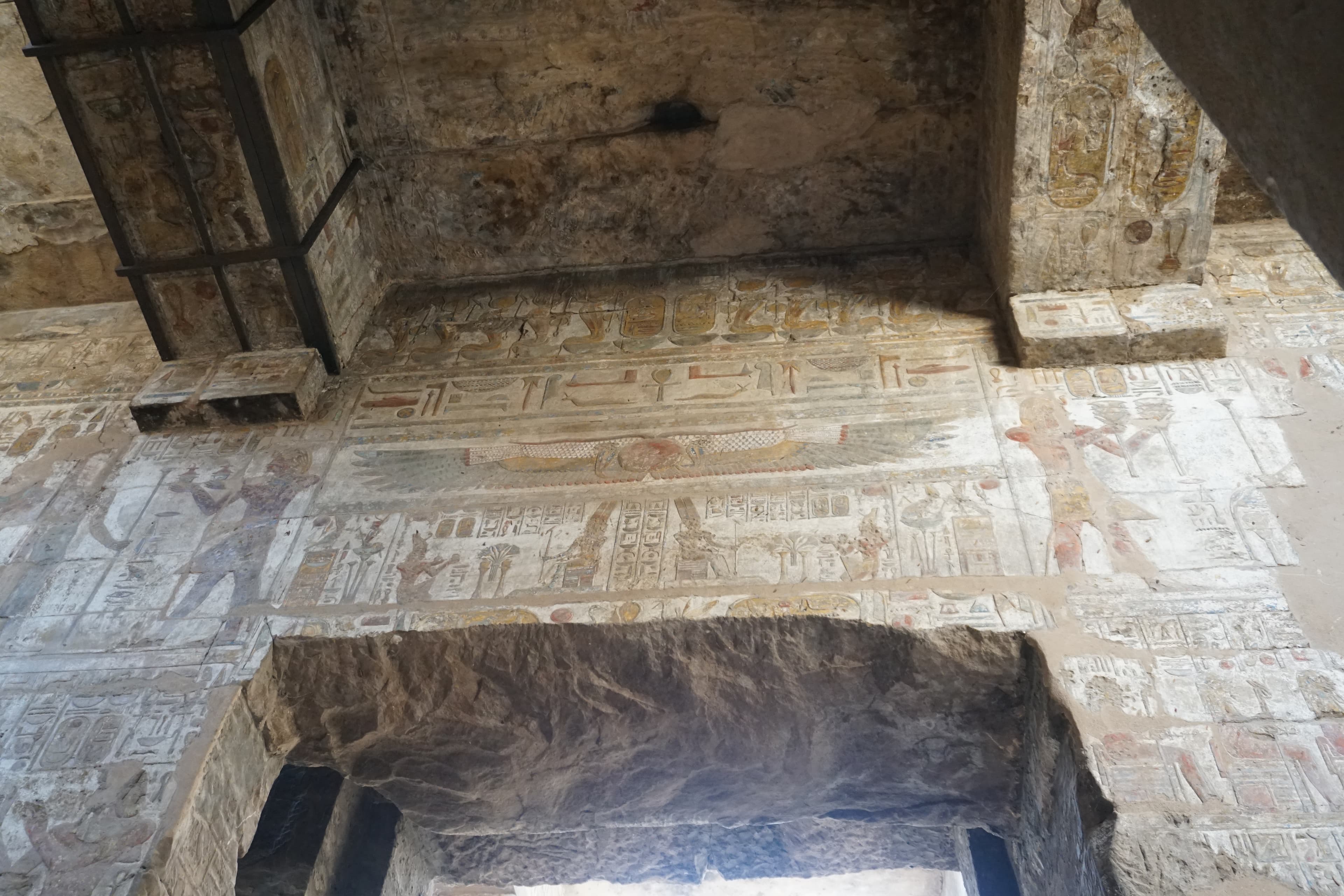 Painted relief carvings preserved inside Luxor Temple