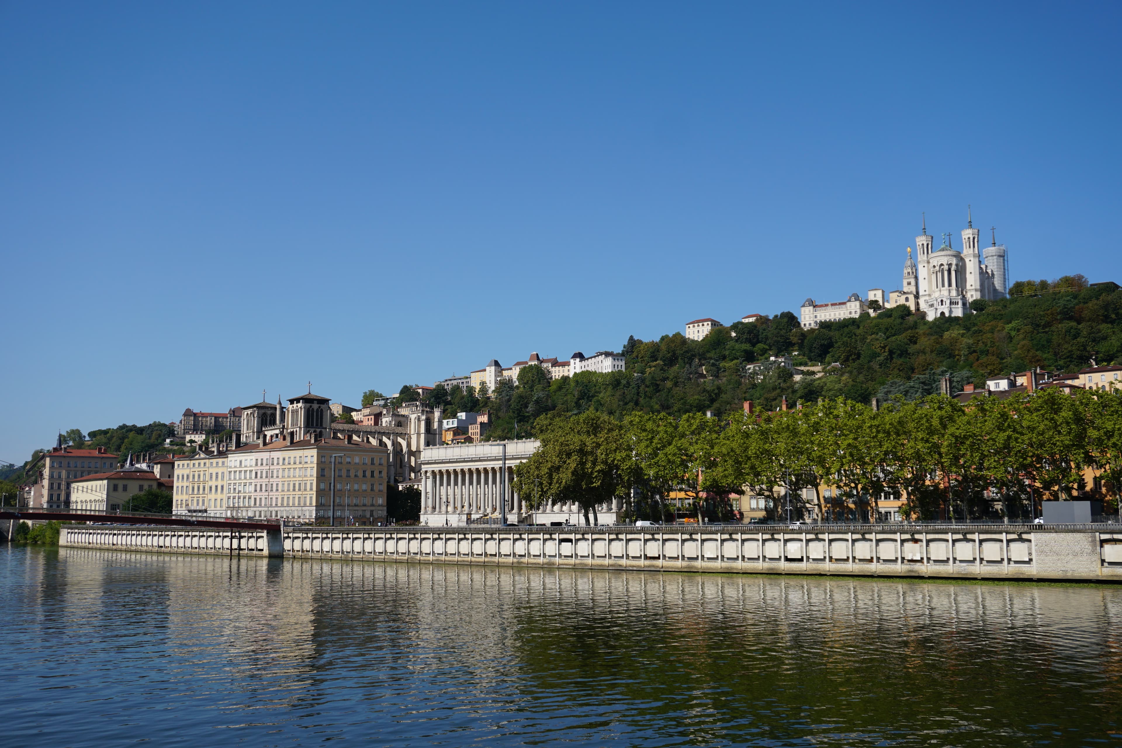 The Basilica of Notre-Dame de Fourviere crowning the hill above Lyon