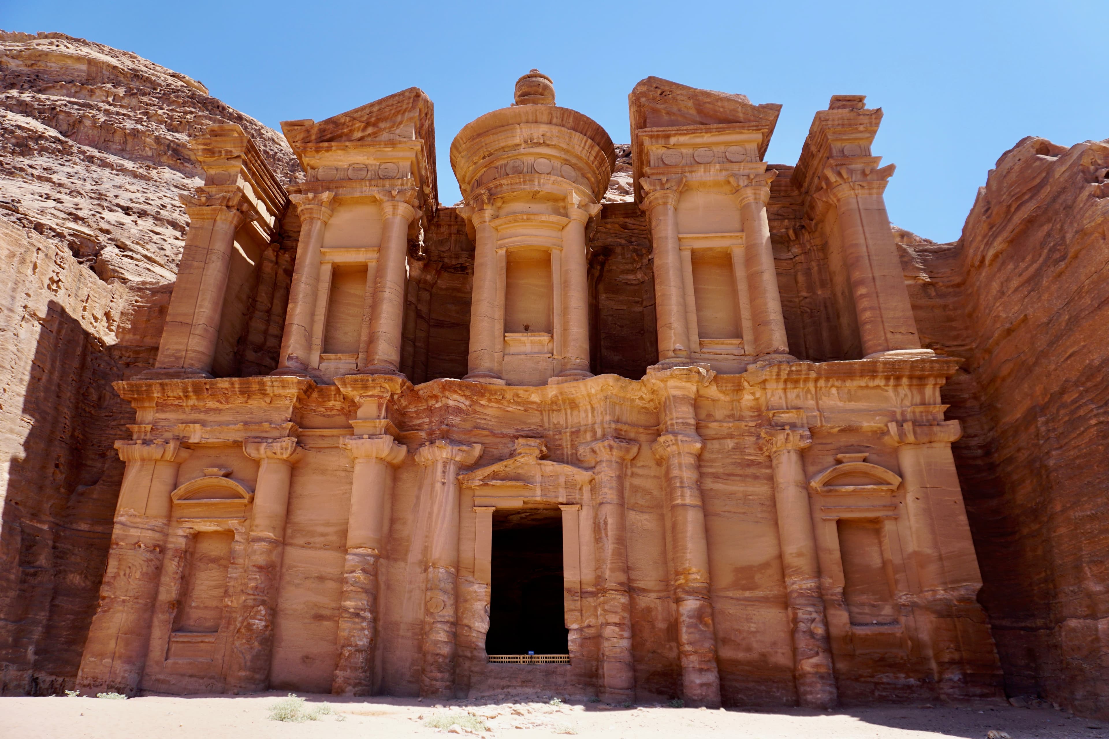 The Monastery (Ad-Deir), the largest carved facade in Petra, Jordan