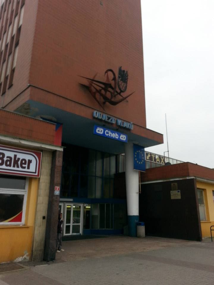 The railway station at Cheb, the Bohemian border town on the train line into Prague