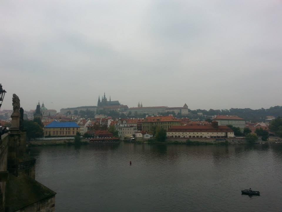 St. Vitus Cathedral rising above the courtyards of Prague Castle, Czech Republic
