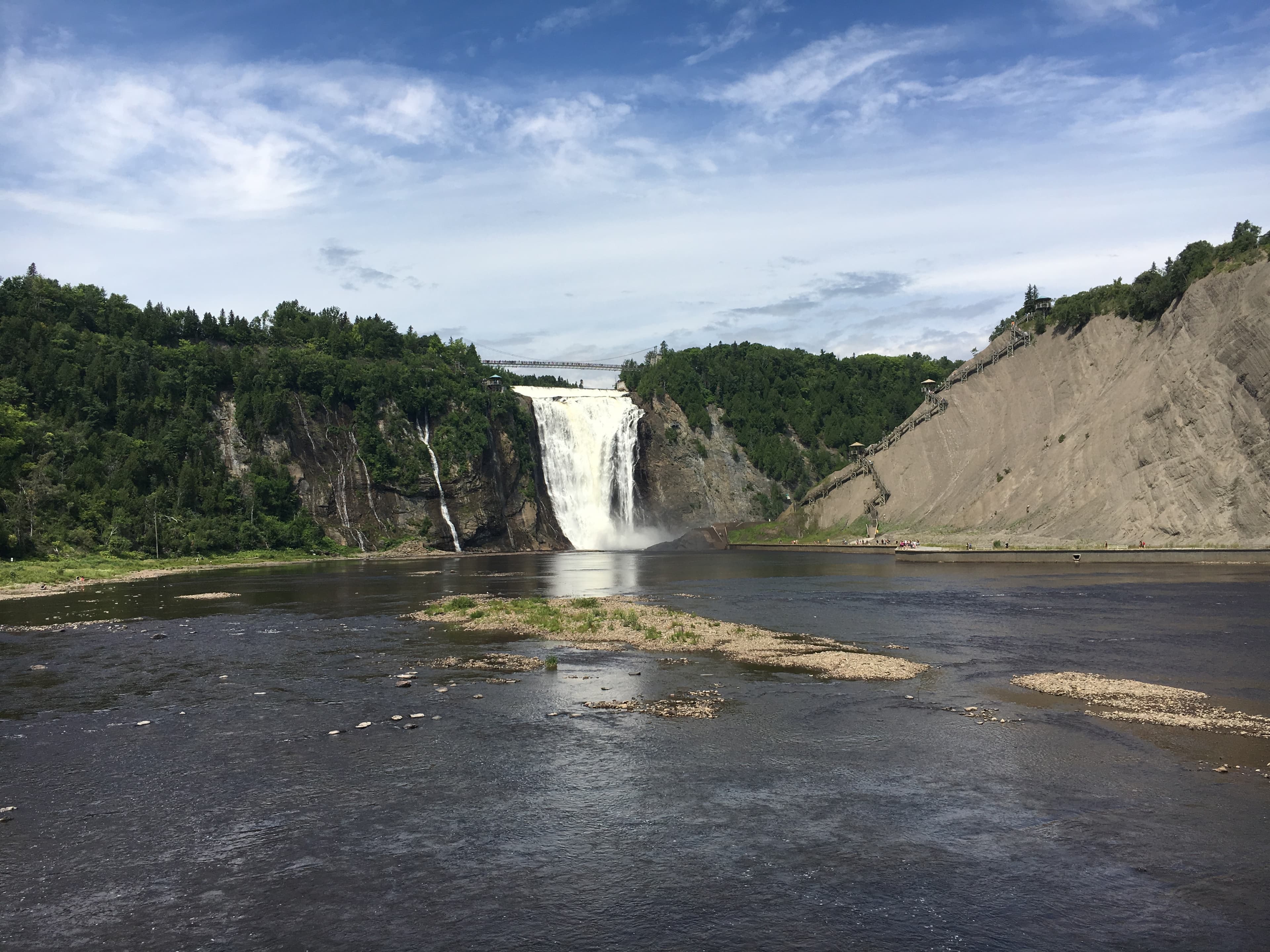 Montmorency Falls dropping 83 meters over the cliff just outside Québec City