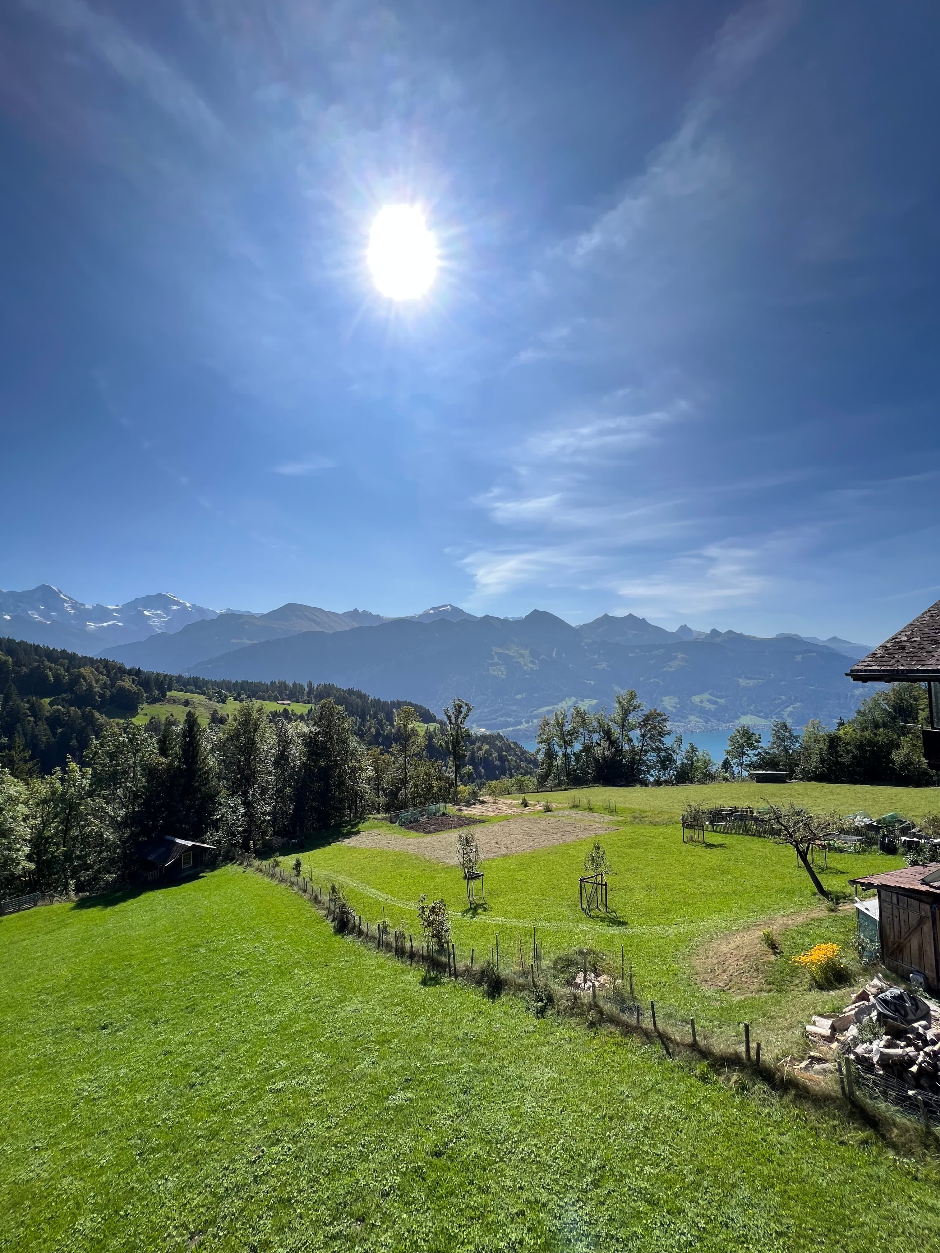 Snow-capped peaks of the Bernese Alps above the Jungfrau region, Switzerland