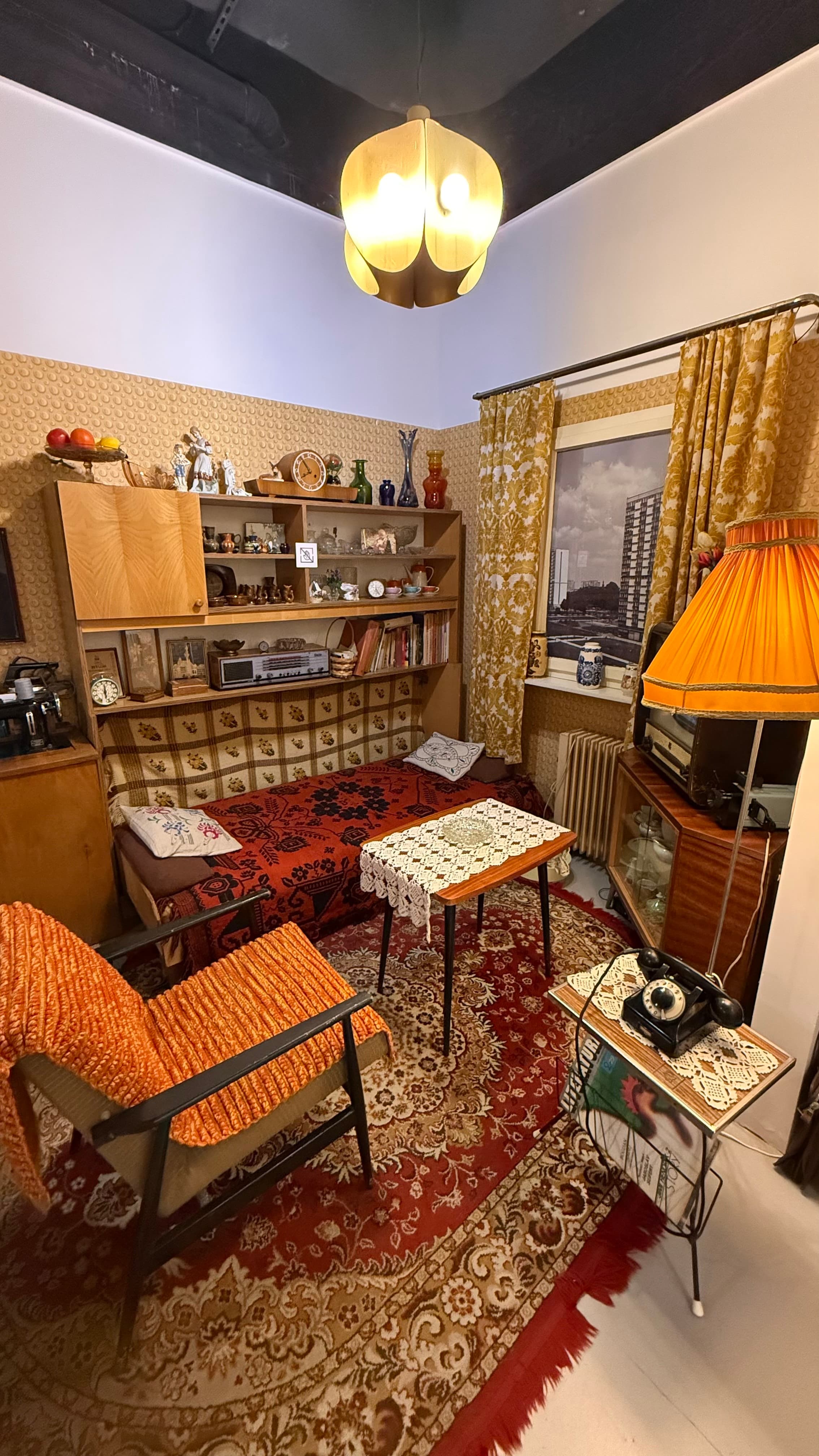 A 1970s living room recreated at the Museum of Life Under Communism in Warsaw